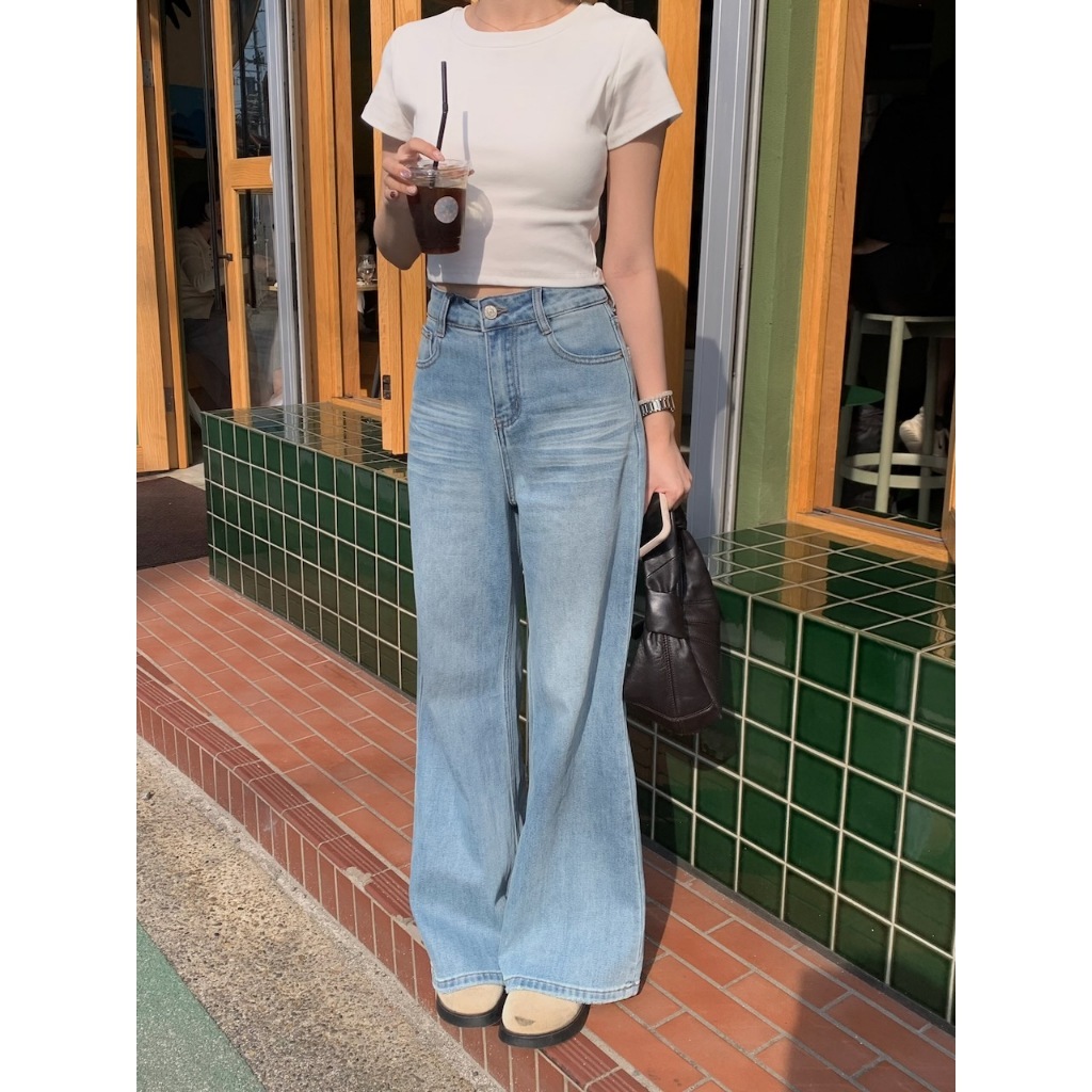 【imfine】長腿姐姐 微喇牛仔寬褲 #A3110