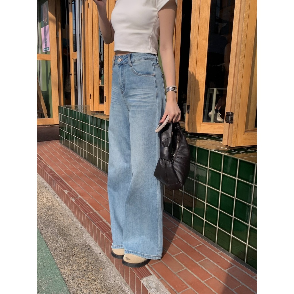 【imfine】長腿姐姐 微喇牛仔寬褲 #A3110