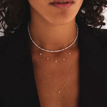 1YA0326-350 [YAY PARIS] Esha Necklace 585‰ Gold Cultured Pearl #500tpeshJ01 (EU)