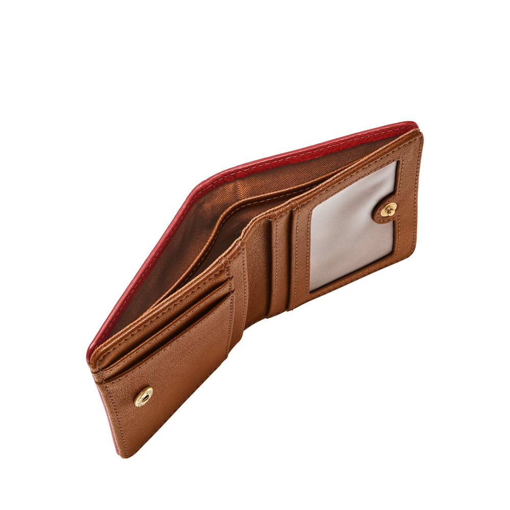 Logan 真皮RFID防盜短夾-石榴紅色 SL7829611