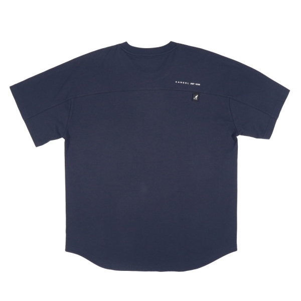 KANGOL 短袖 深藍 白LOGO 涼感 圓弧下擺 短T 中性 6525102580