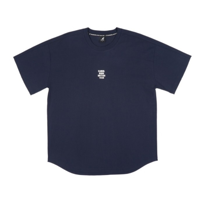 KANGOL 短袖 深藍 白LOGO 涼感 圓弧下擺 短T 中性 6525102580