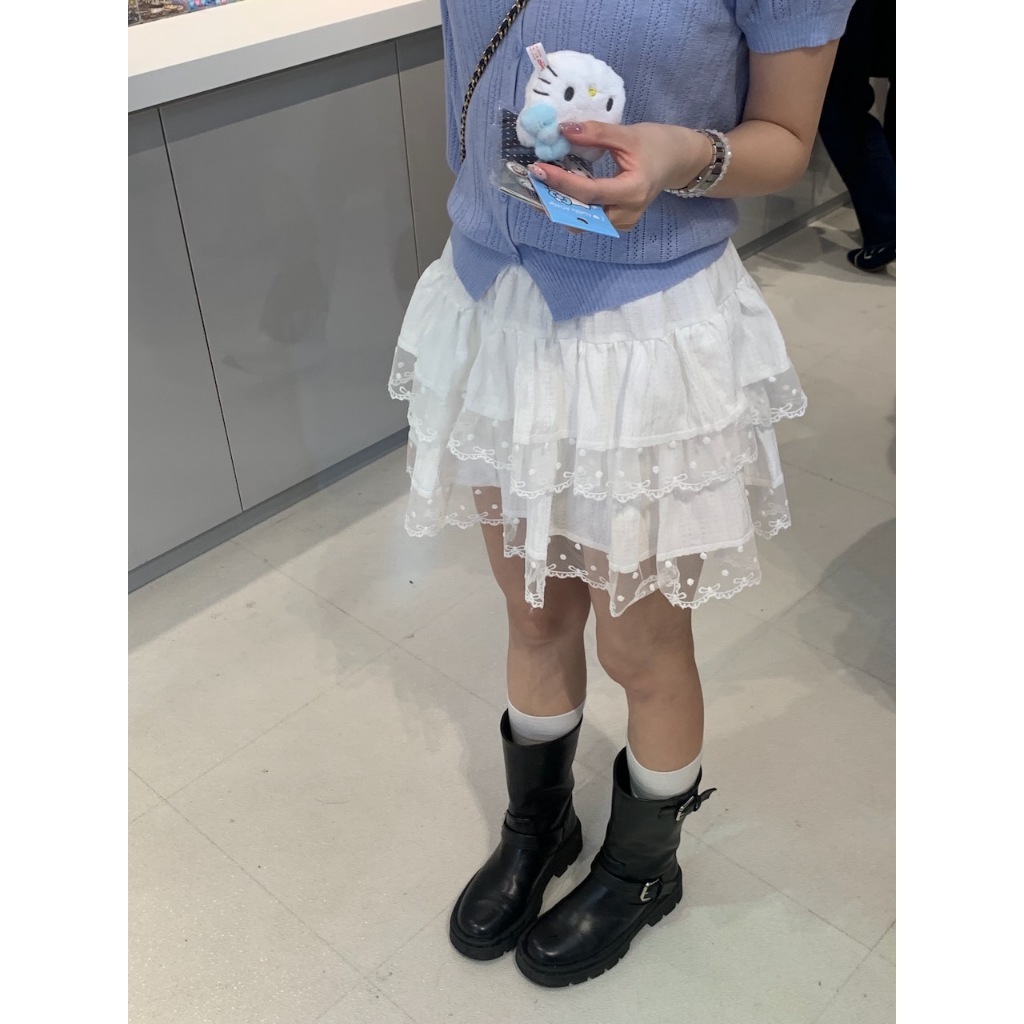 【imfine】戀愛感蝴蝶結刺繡蛋糕裙 #4529