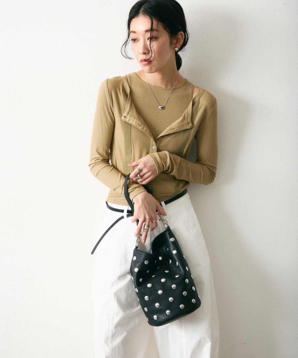 【預購】METAL DOT 2WAY BUCKET BAG 2色 98577169