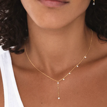 1YA0326-352 [YAY PARIS] Adélie Necklace 18K Gold Cultured Pearl #520cradeJ01 (EU)