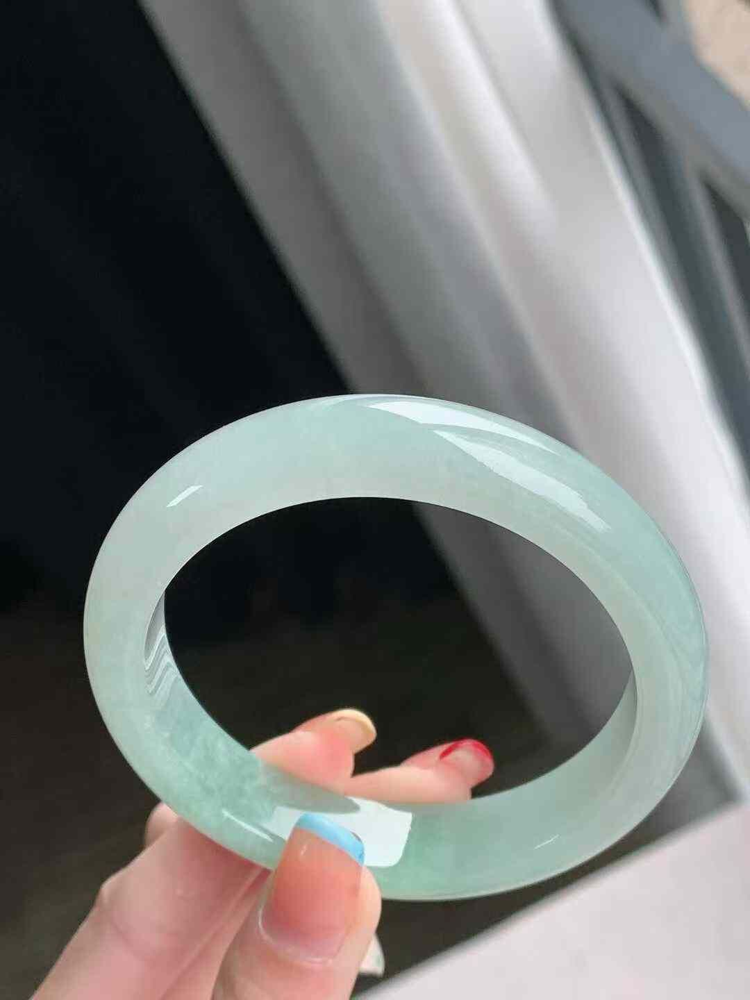 3165648 56.6mm翡翠冰晴綠正圈手鐲 (56-58)