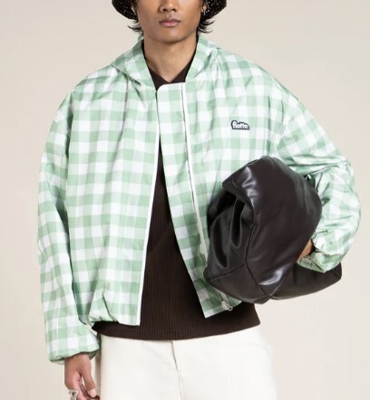 1FL0401-004 [FLOTTE] Darius - Waterproof Bomber Jacket Vichy Vert #26023 (EU)
