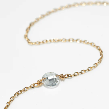 1YA0326-353 [YAY PARIS] Oriana Short Necklace 18K Gold With White Diamond #510emoraJ54 (EU)