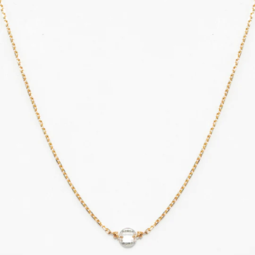 1YA0326-353 [YAY PARIS] Oriana Short Necklace 18K Gold With White Diamond #510emoraJ54 (EU)