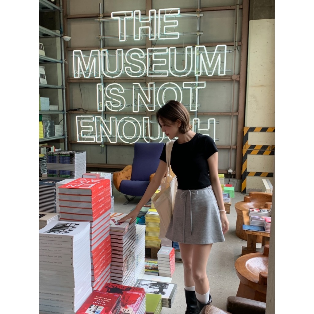 【imfine】高腰抽繩A字棉短裙 #4532