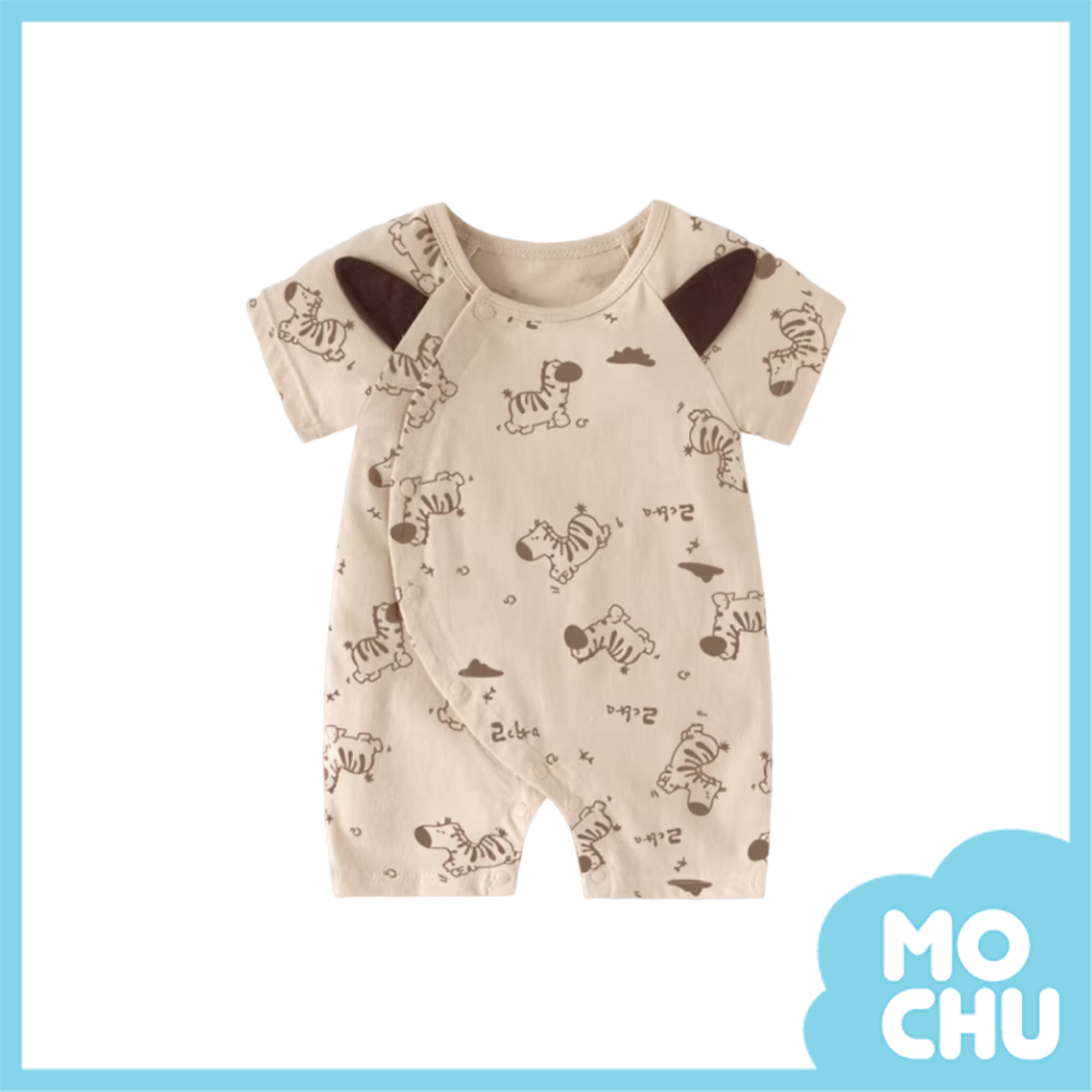 斑馬滿印短袖連身衣