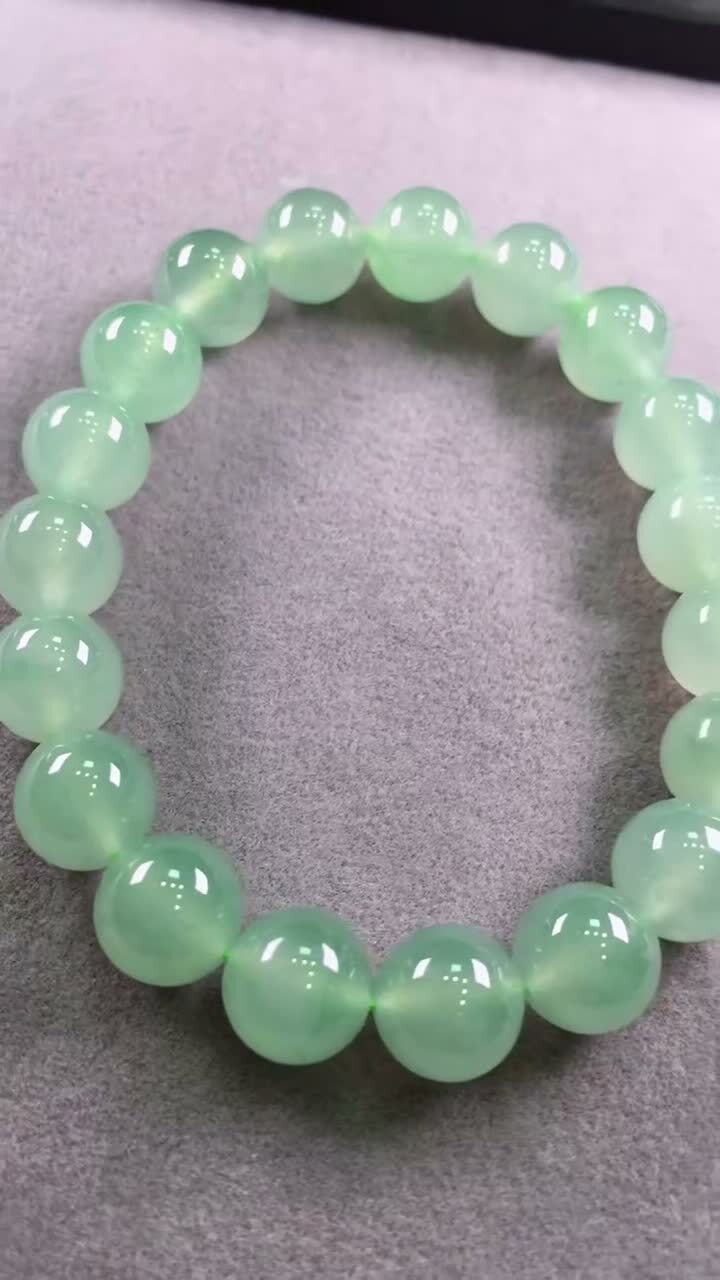 翡翠冰晴色手串 (10mm直徑),天然翡翠A玉, 緬甸玉, Jade, Jadeite