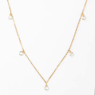 1YA0326-355 [YAY PARIS] Sofia Long Tassel Necklace 18K Gold With White Diamond #520ppsfJ54 (EU)