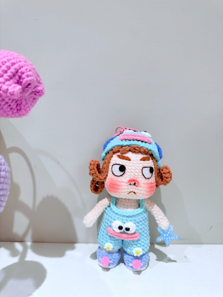 預購013-人魚變裝生氣醜娃吊飾『約14-15cm』『預購時間45-90天』