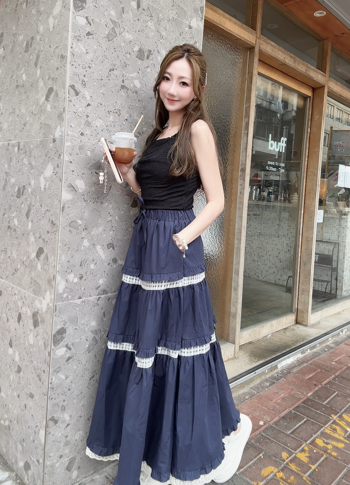 *BJ2 MADE SERIES* THE GRID LACE RUFFLE TRENCH DRESS 260330