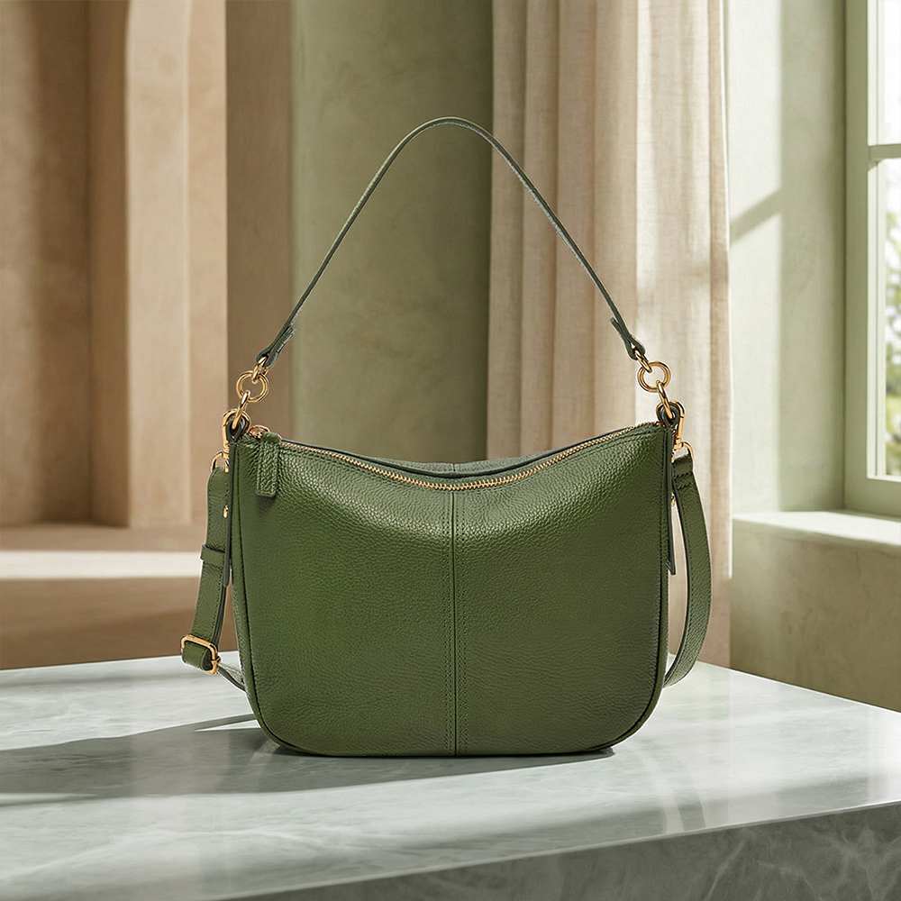 Jolie 真皮新月斜背包 -綠色 ZB7716314