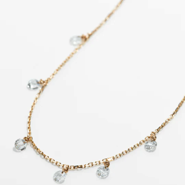1YA0326-356 [YAY PARIS] Eloise Necklace 18K Gold White Diamond #500ineloJ54 (EU)