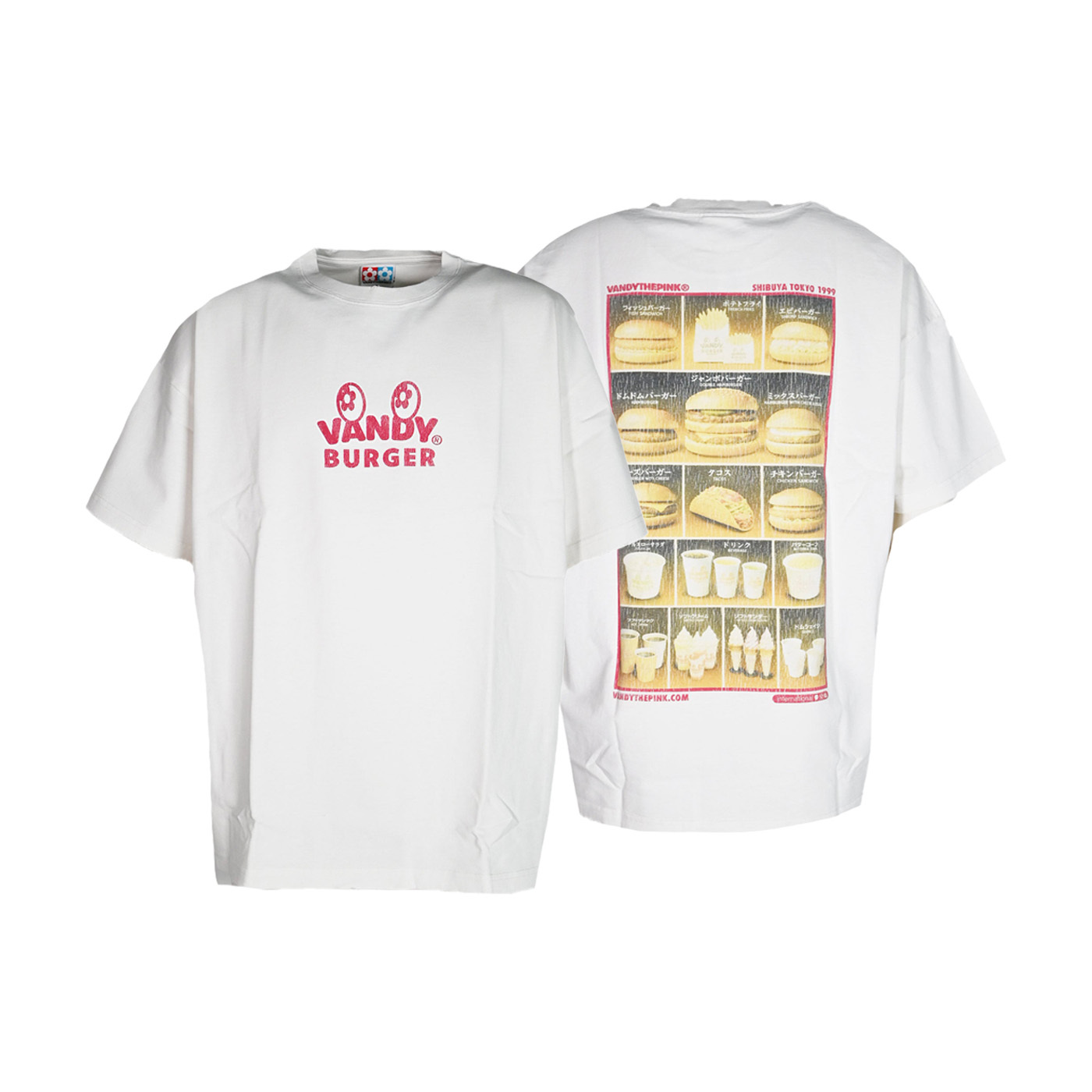 VANDYTHEPINK® BURGER MENU EYE LOGO TEE 白色 漢堡菜單 眼睛 印花 短T【VD1091-101】