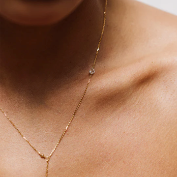 1YA0326-357 [YAY PARIS] Vice-Versa Adjustable Necklace 18K Gold White Diamond #540crgtJ54 (EU)