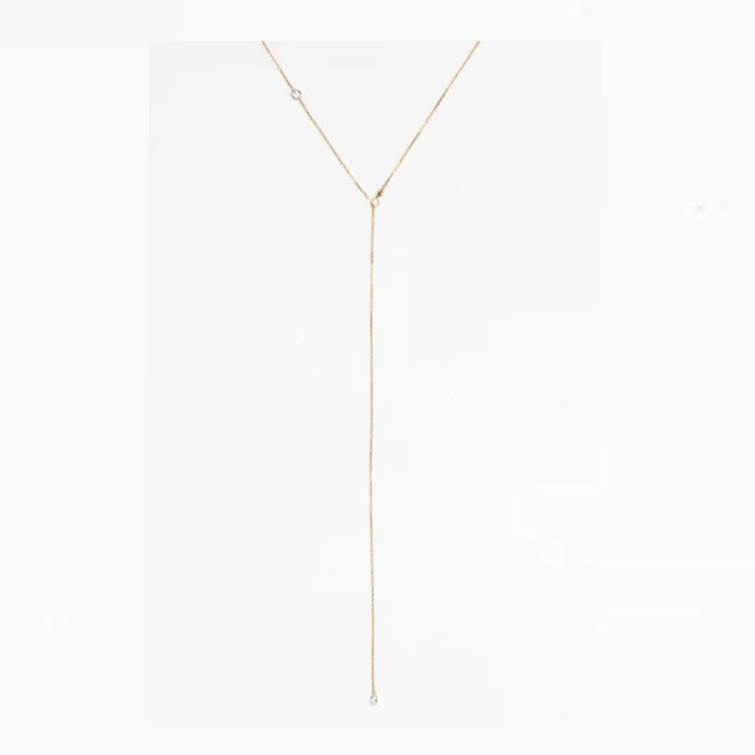 1YA0326-357 [YAY PARIS] Vice-Versa Adjustable Necklace 18K Gold White Diamond #540crgtJ54 (EU)