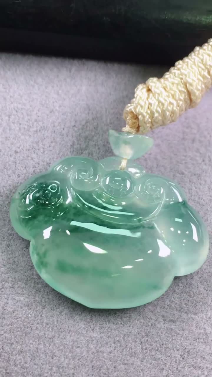 翡翠如意鎖,天然翡翠A玉, 緬甸玉, Jade, Jadeite