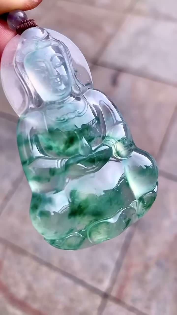 3165355 翡翠高冰飄花大觀音