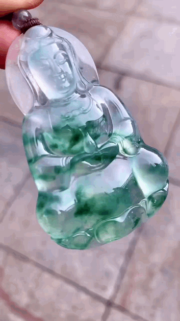 3165355 翡翠高冰飄花大觀音