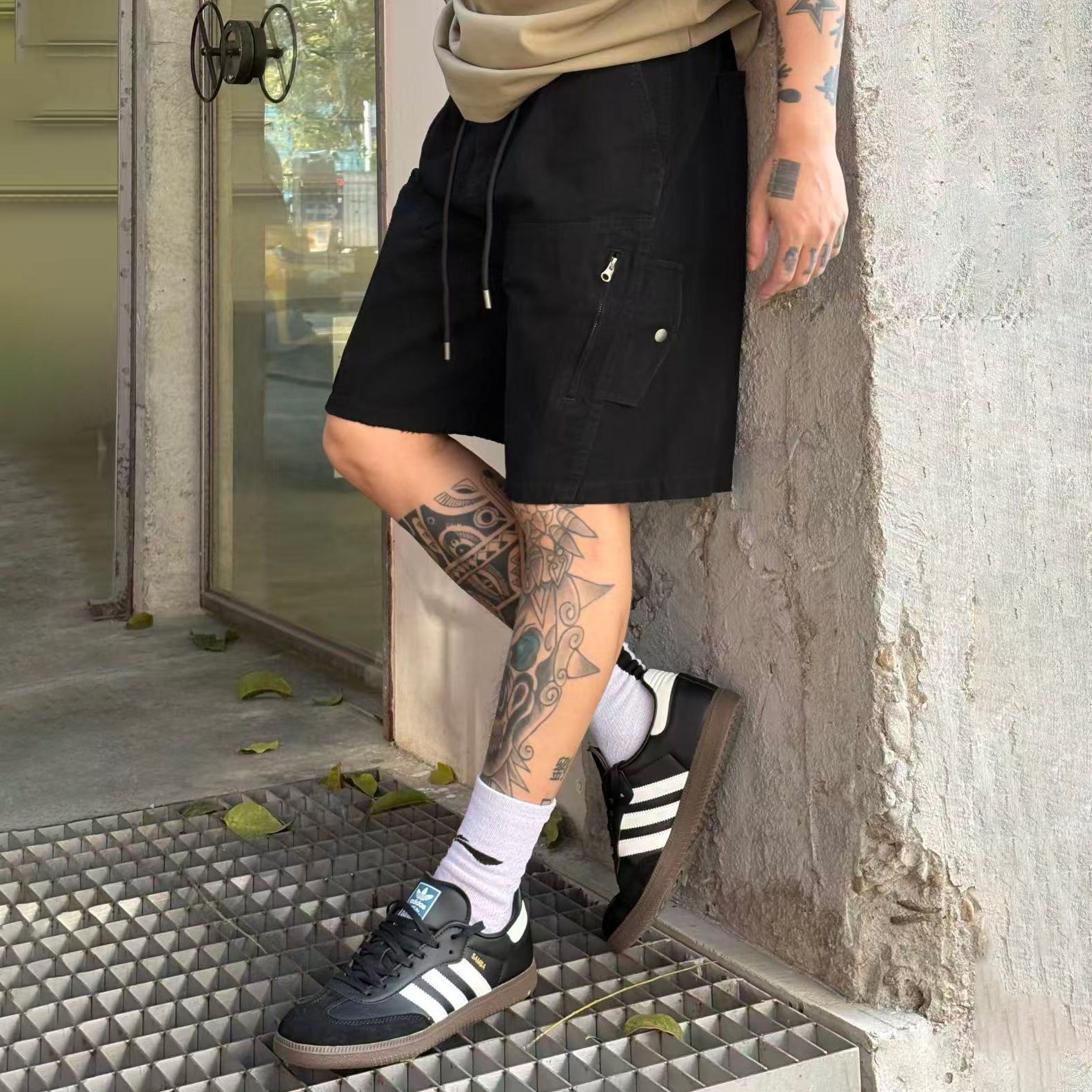 XCTRL 直鏈偽扣短褲-黑