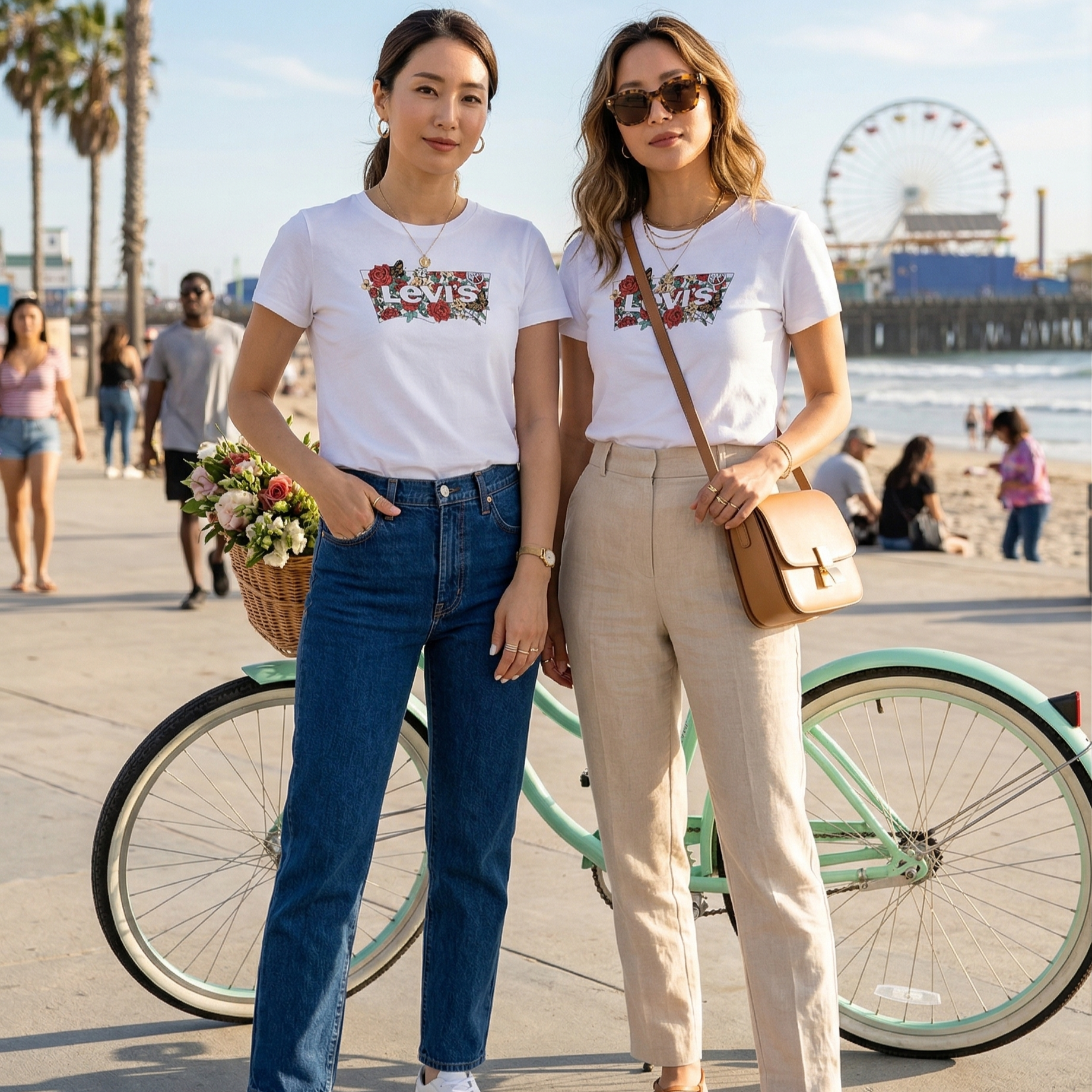 【預購】H033157  Levi's  紅玫瑰圖案 T 恤