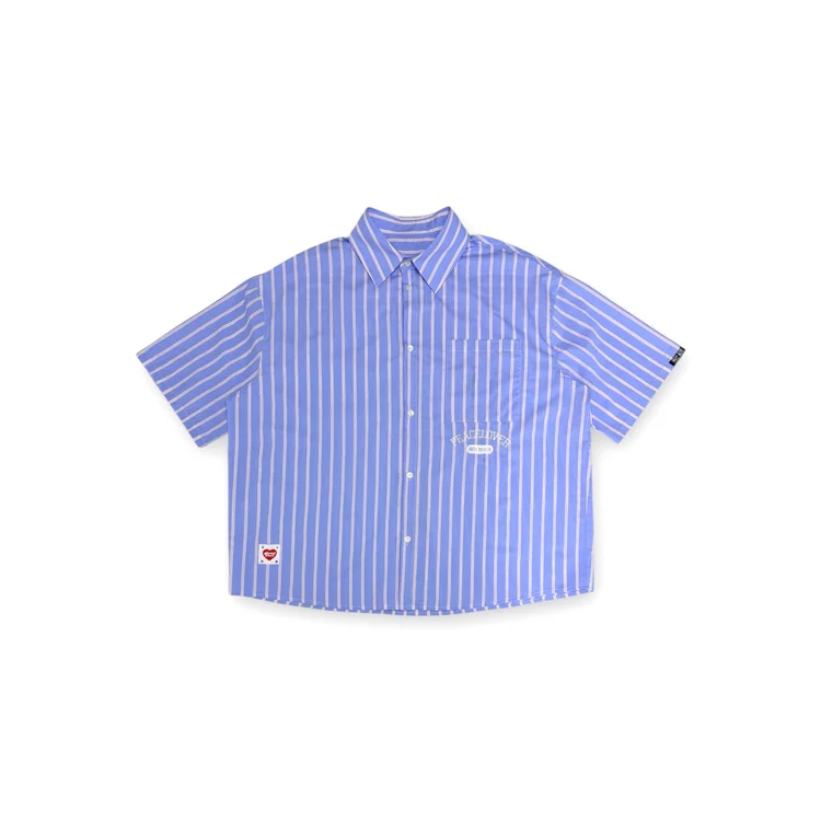 2nd Closet "PEACE LOVERS" OVERSIZED BOXY STRIPE SHIRT