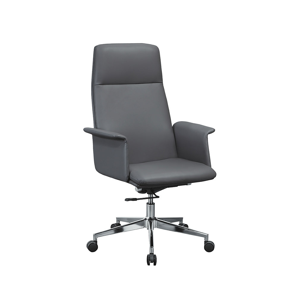 柏蒂家居-瑪蒂斯灰色皮革扶手主管辦公椅/電腦椅