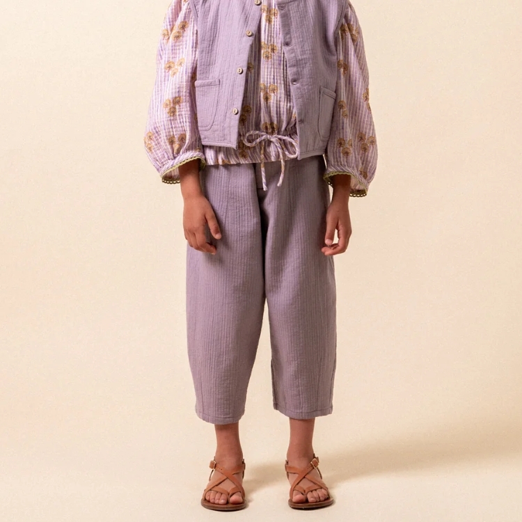 BIRINIT PETIT 壓褶設計長褲 Antique mauve baggy trousers girl