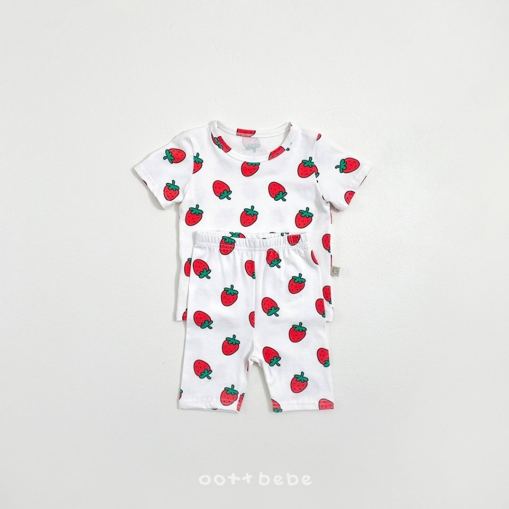 韓國🇰🇷OOTTBEBE 滿版草莓家居套裝(XS-XL)