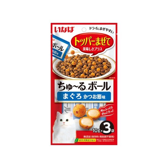 INABA 超奴軟心粒粒波 吞拿魚+鰹魚片味 (10gx3袋)