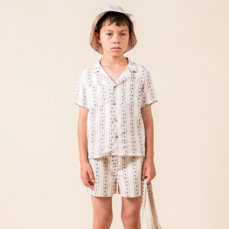 BIRINIT PETIT 小藍花襯衫 Sariñena lapels shirt boy