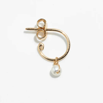 1YA0326-363 [YAY PARIS] Sia Creole Earrings 750‰ Gold Cultured Pearl#301sisiaJ01 (EU)
