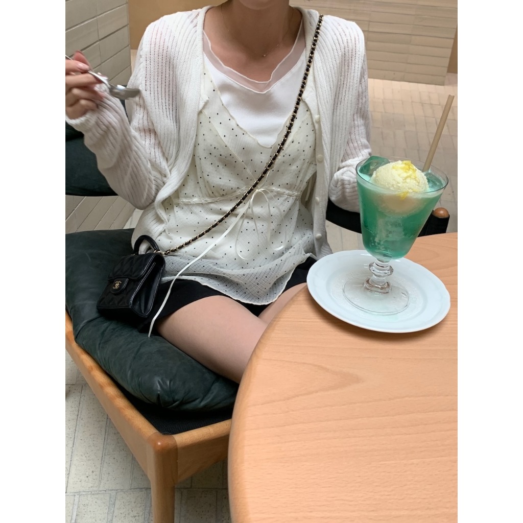 【imfine】夏日泡泡冰 小波點網紗背心 #8515