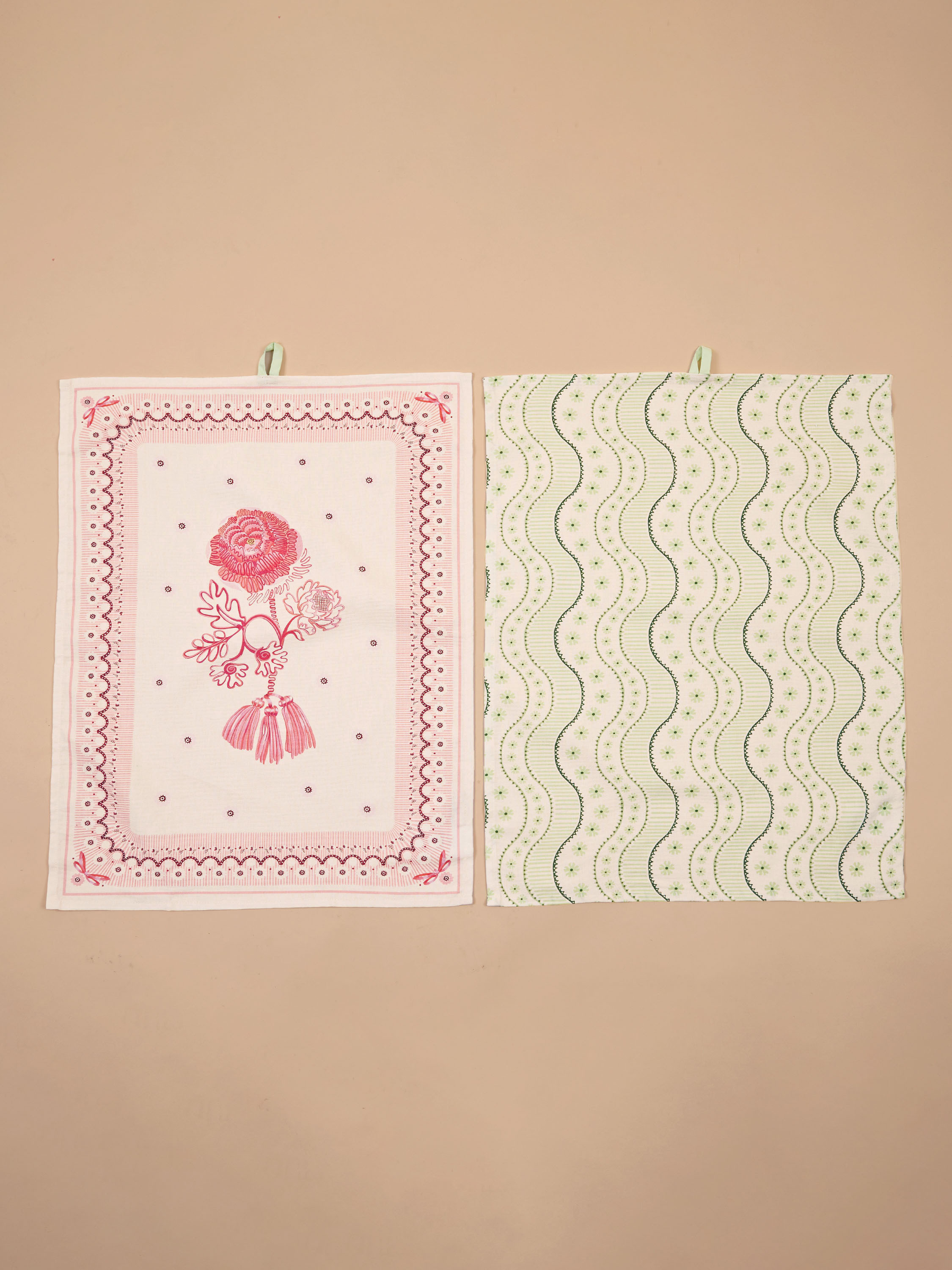 Spitalfields Silk 兩入組品牌茶巾