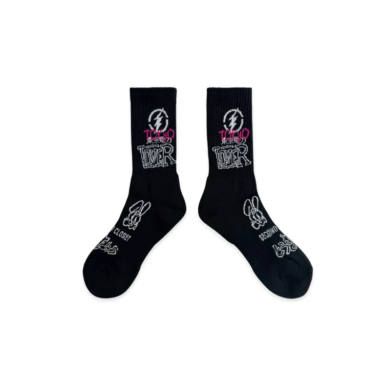 2nd Closet "TOKYO LOVERS GRAFFITI" Socks - Black