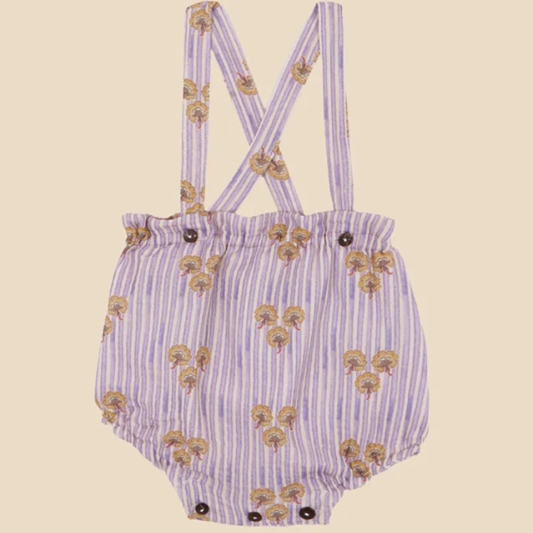 BIRINIT PETIT 紫色條紋印花吊帶包屁衣 Cinca straps bloomer baby