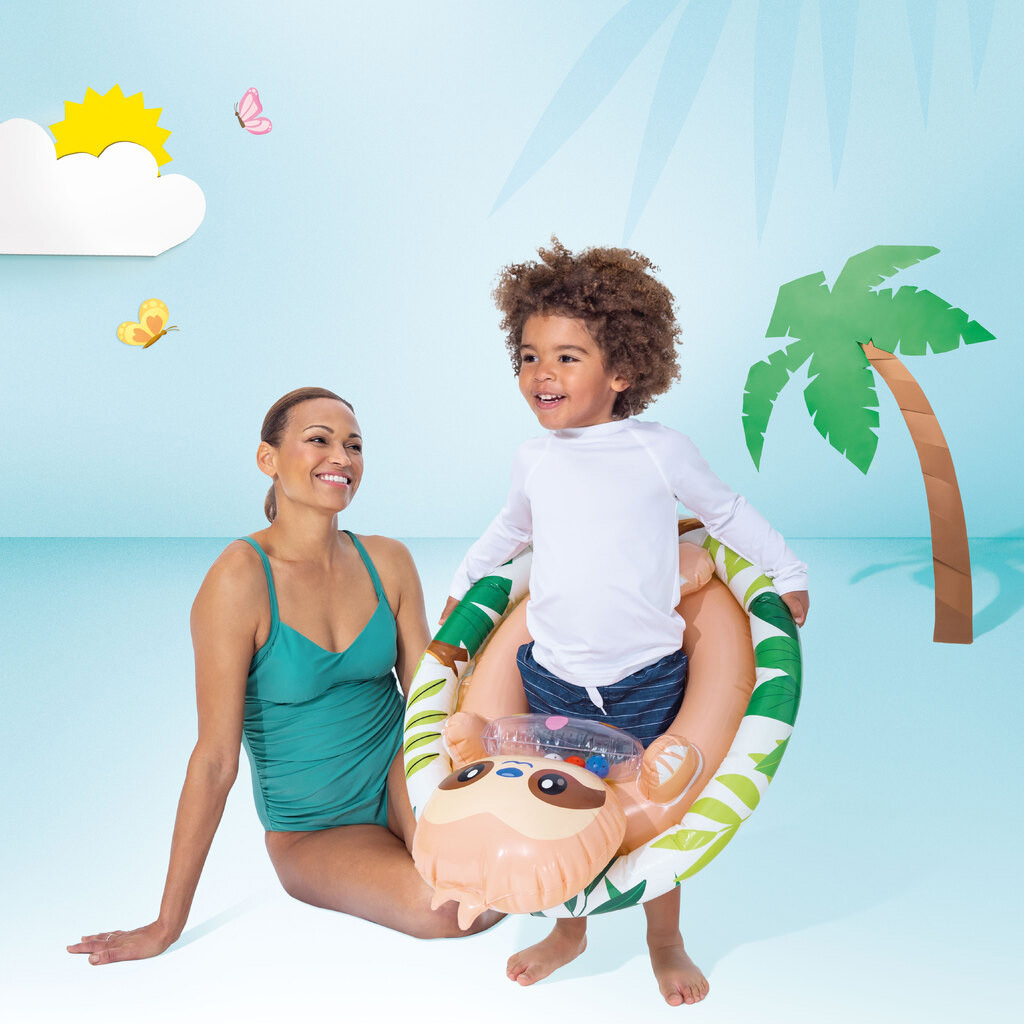 動物造型坐式充氣泳圈 - 綠