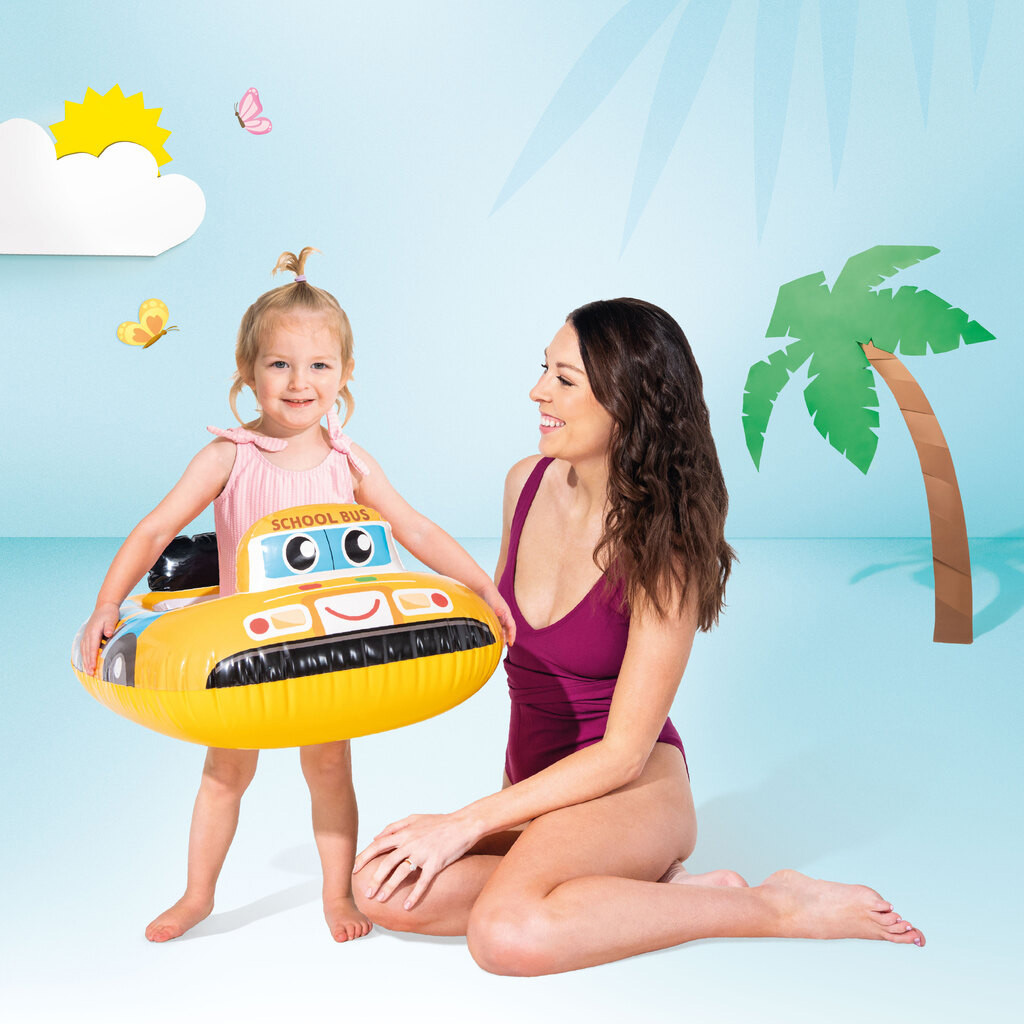 汽車造型坐式充氣泳圈水泡 - 黃