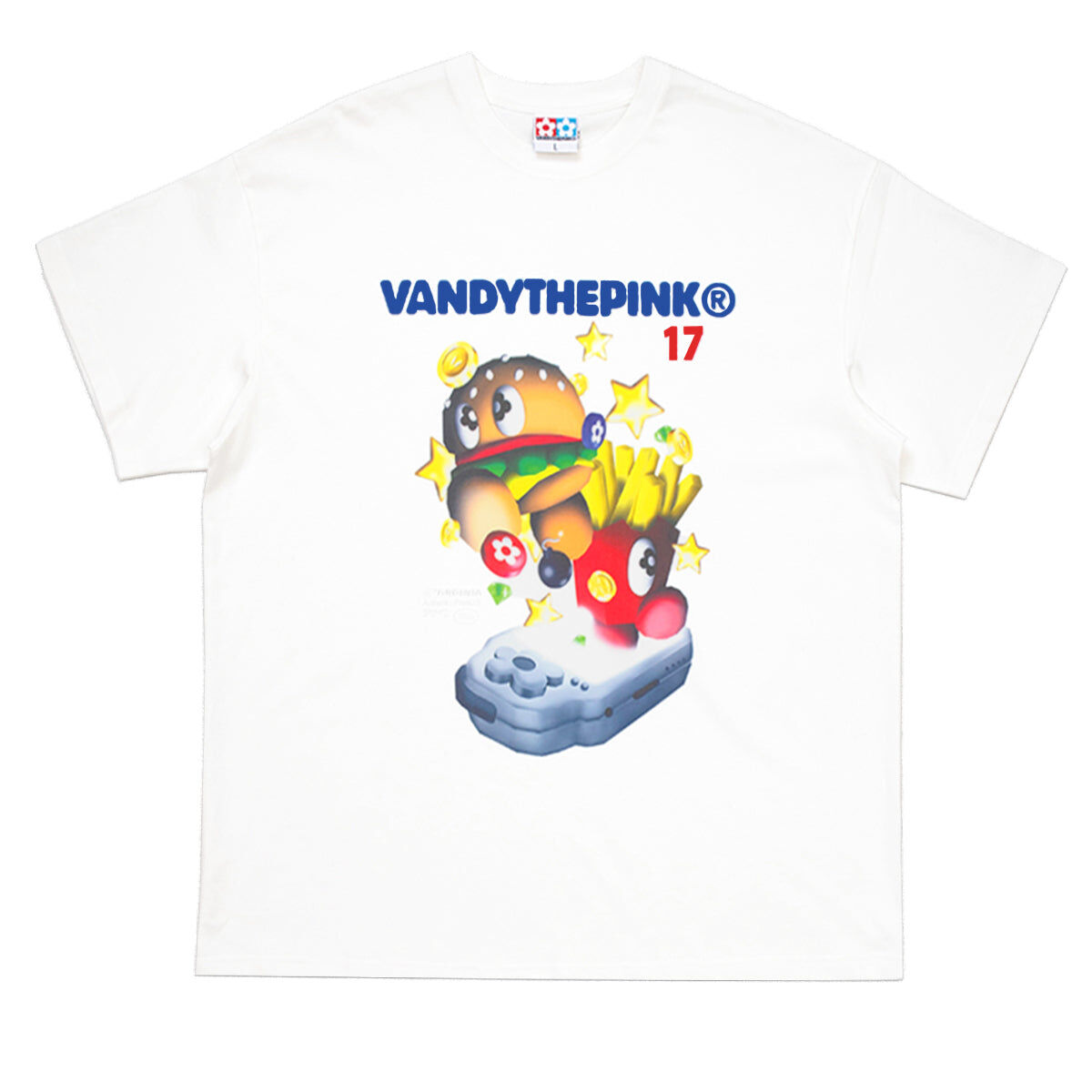 VANDYTHEPINK® PIXEL CHARACTER TEE 白色 漢堡 薯條 像素角色 印花 短T【VD1098-101】
