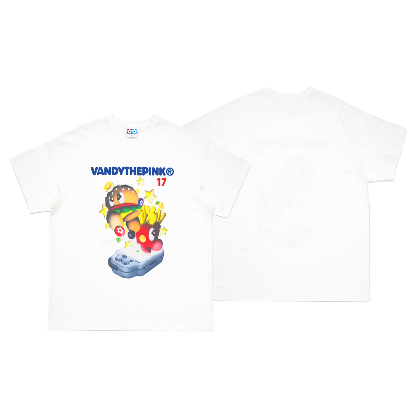 VANDYTHEPINK® PIXEL CHARACTER TEE 白色 漢堡 薯條 像素角色 印花 短T【VD1098-101】
