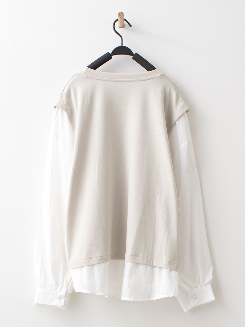 異素材拼接仿兩件式層次上衣
