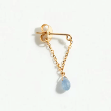 1YA0326-366 [YAY PARIS] Mia Essential Chain Earrings 18K Gold Light Blue Sapphire #302pdesJ78 (EU)
