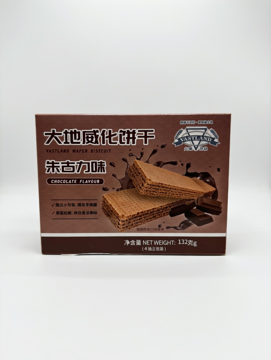 大地食品 彩盒庄朱古力味威化