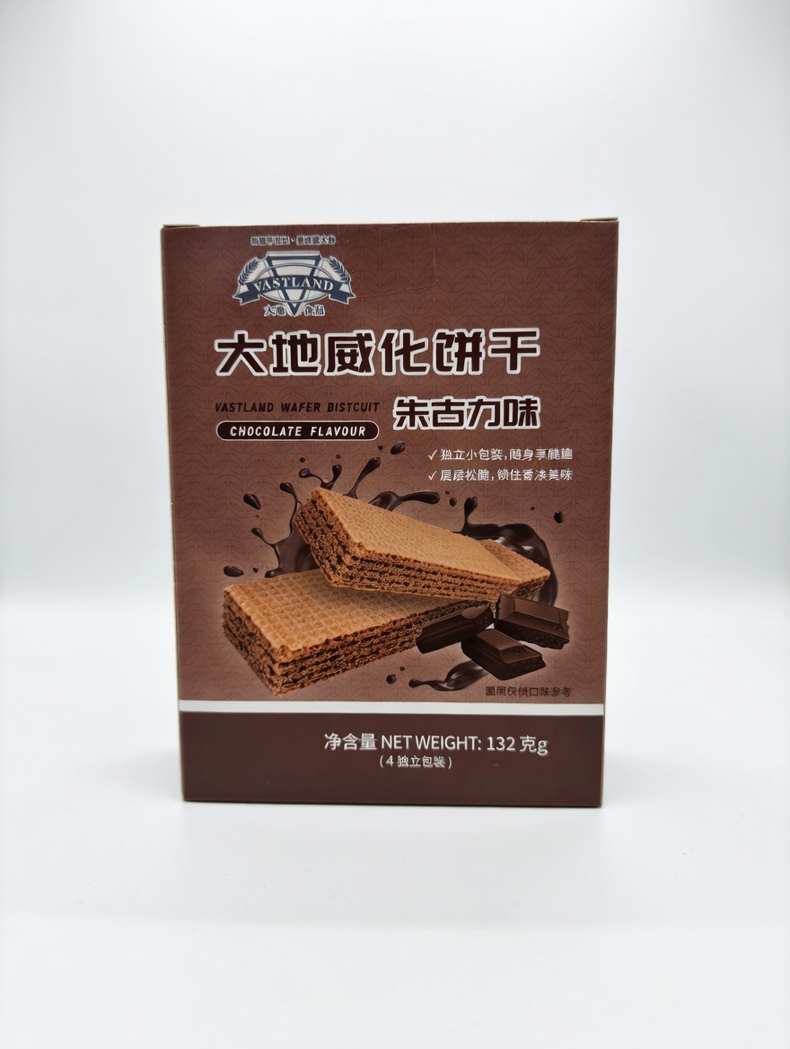 大地食品 彩盒庄朱古力味威化