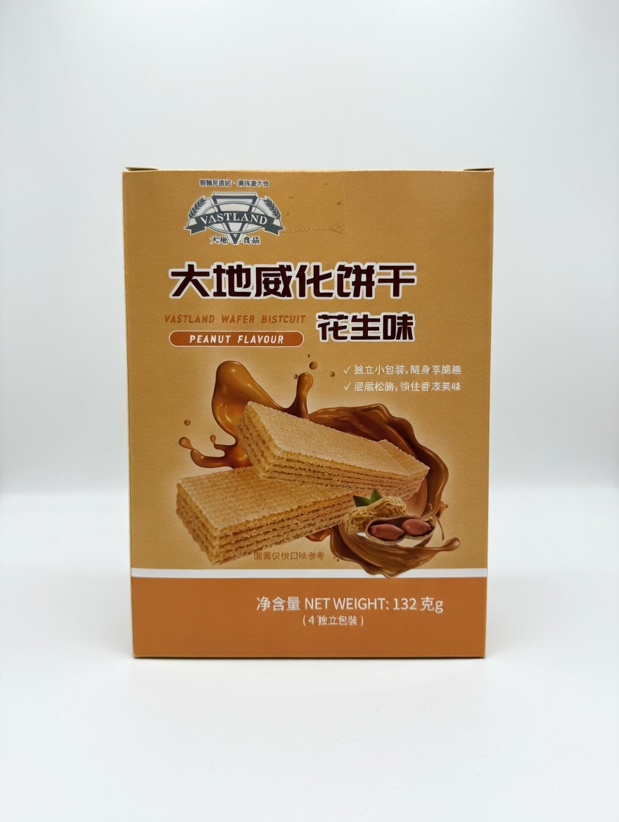 大地食品 彩盒庄花生味威化