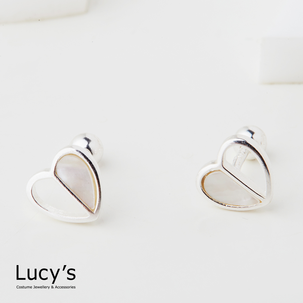 925純銀 相映愛心 轉珠耳環 (127275)